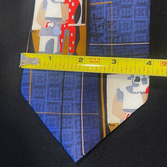 ~ ~100% Silk Handmade Picasso "Pierrot et Arlequin" Mark A. Gough Neck Tie Rare - Picture 11 of 16